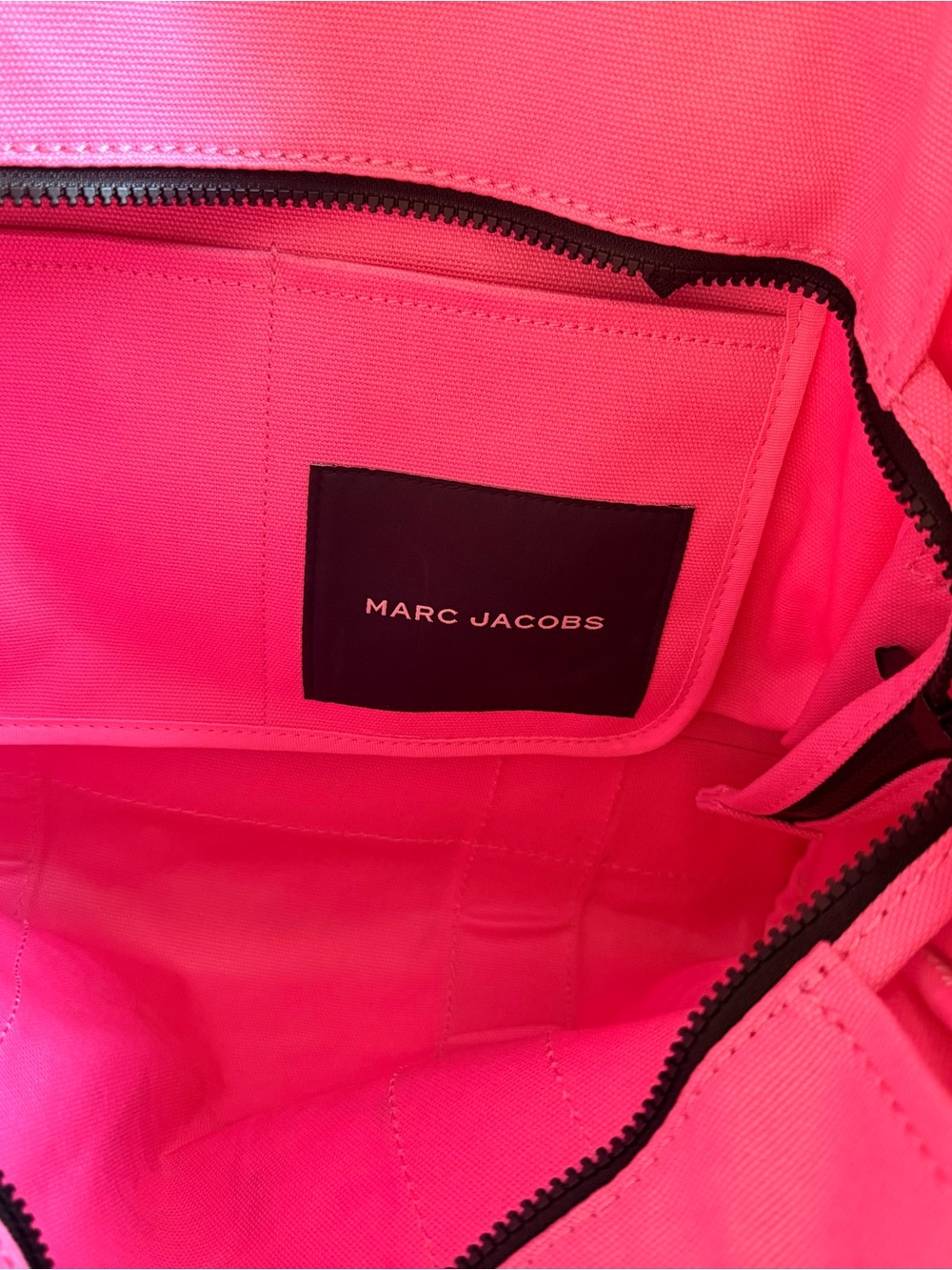 Marc Jacobs Pink Large Canvas Tote Bag with Logo - Picture 5 of 7